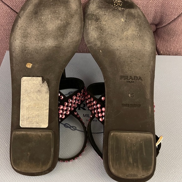 Prada Pink Crystal Sandals with Box 36 - Picture 5 of 5